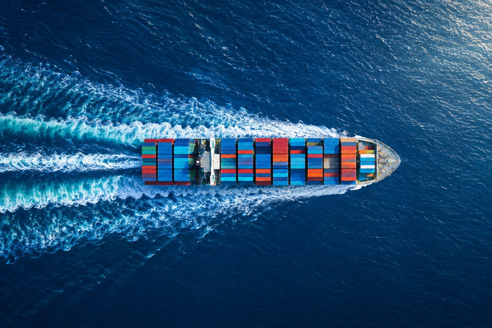 Containerschiff im internationalen Warenverkehr
